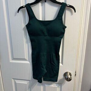 Unbranded Dark Green Ribbed Sleeveless Romper --Women's S